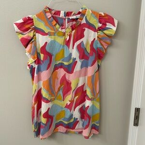 Ruffle sleeve blouse